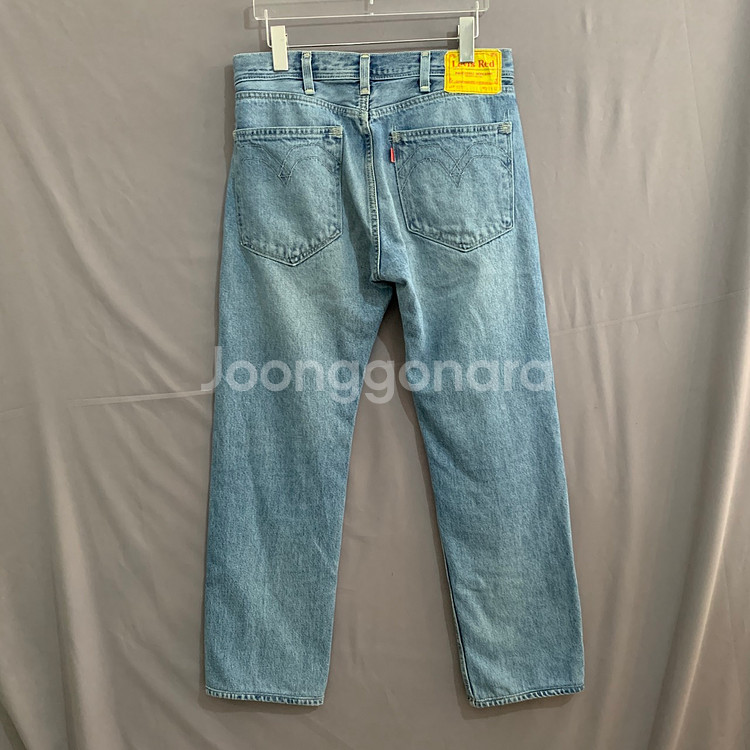 30인치 리바이스 505 레드 루즈핏 워싱 데님 청바지--2
