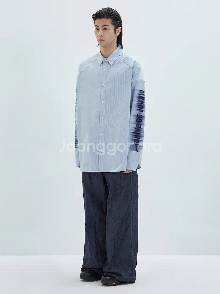 준지 25ss ARCHIVE 레터링 셔츠 블루 48--3