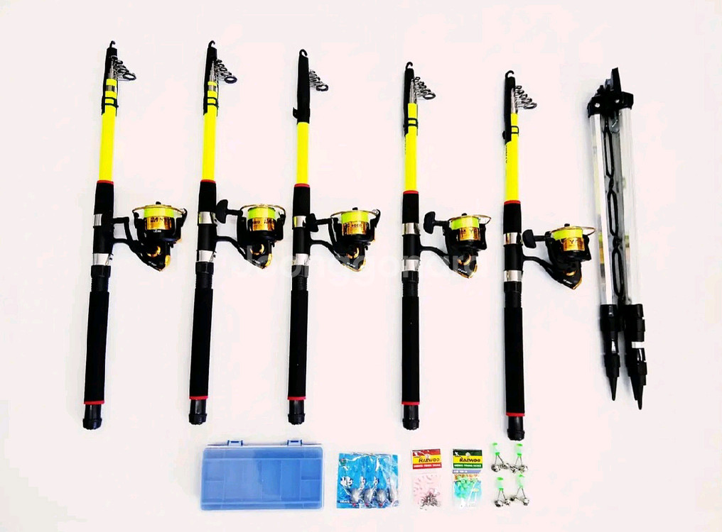 원투낚시대3m5대+4000번릴5대+받침대+소품--0