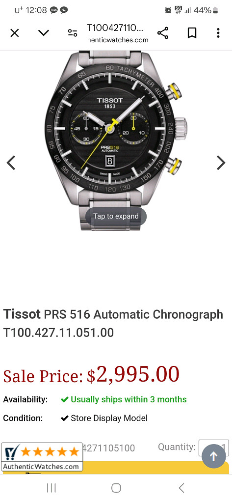 티쏘 prs 516 오토메틱 크로노그래프--6