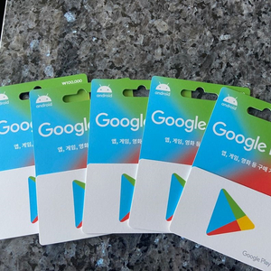 구글기프트 카드 10만원권 5장 장당 91000원에팜