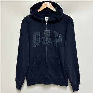 [남자 100 (M)]GAP 로고 자수 집업 후드티