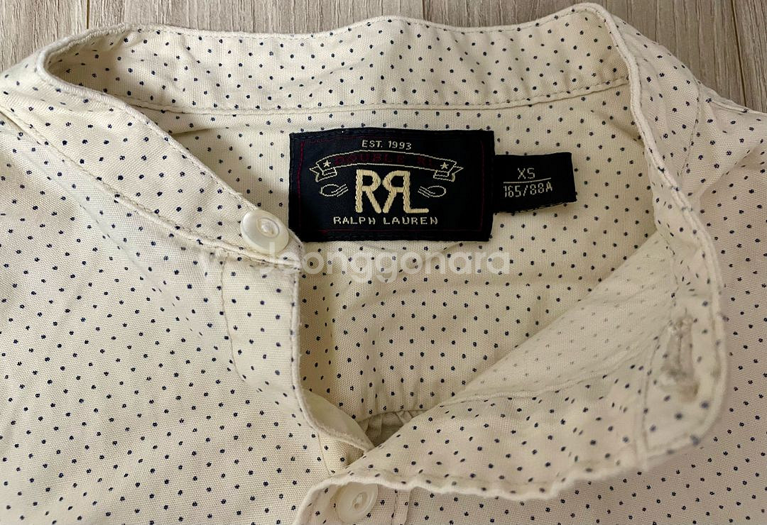 우체국택포) RRL 더블알엘 아이보리 도트 셔츠--3