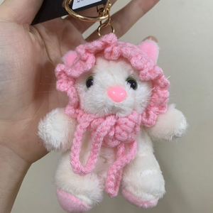 흰냥이 키링 냥이 백참 택0 고양이 키링