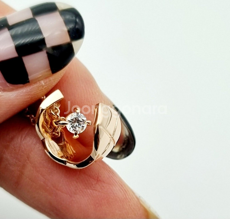 클래식 무드 크로스커팅 골드 펜던트 (14K/18K--1