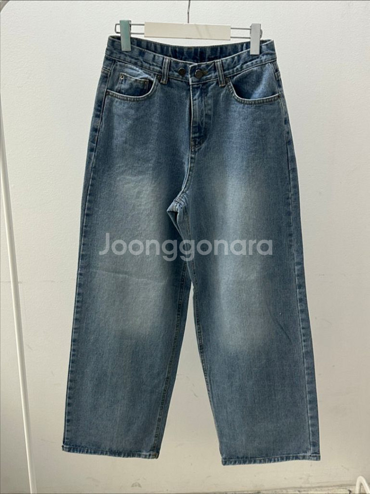 워싱 데님 와이드 팬츠 M--0