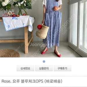 로즈베이 블루체크 원피스