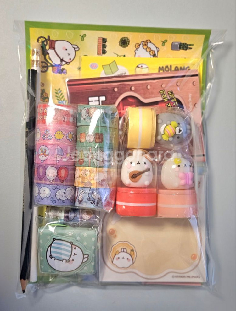 몰랑이 고전 문구 메모지 스티커 마테 스탬프 도장--1