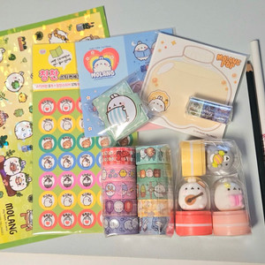 몰랑이 고전 문구 메모지 스티커 마테 스탬프 도장