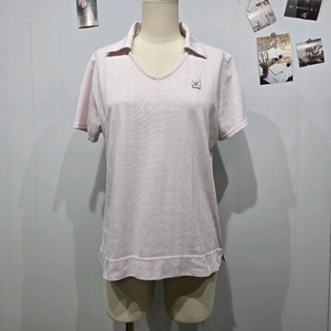 꾸레쥬 반팔 카라 셔츠 티셔츠 폴로 핑크