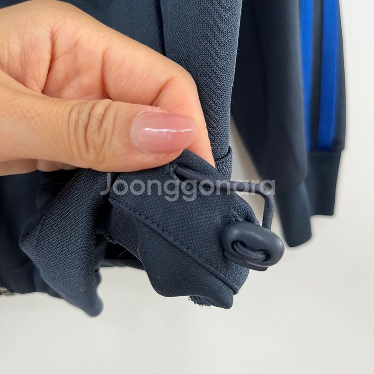 아디다스 자수로고 네이비 블루 삼선 트랙탑 져지--5