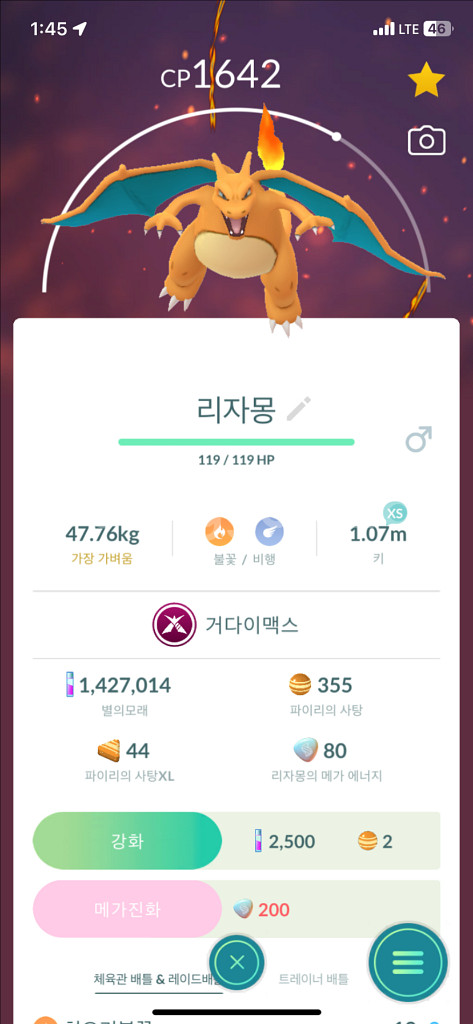 포켓몬고 거다이맥스 리자몽 거북왕 판매--0