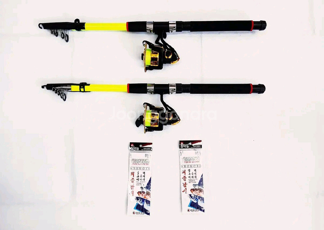원투낚시대3m 2대+4000번릴 2대+릴줄+카드채--0