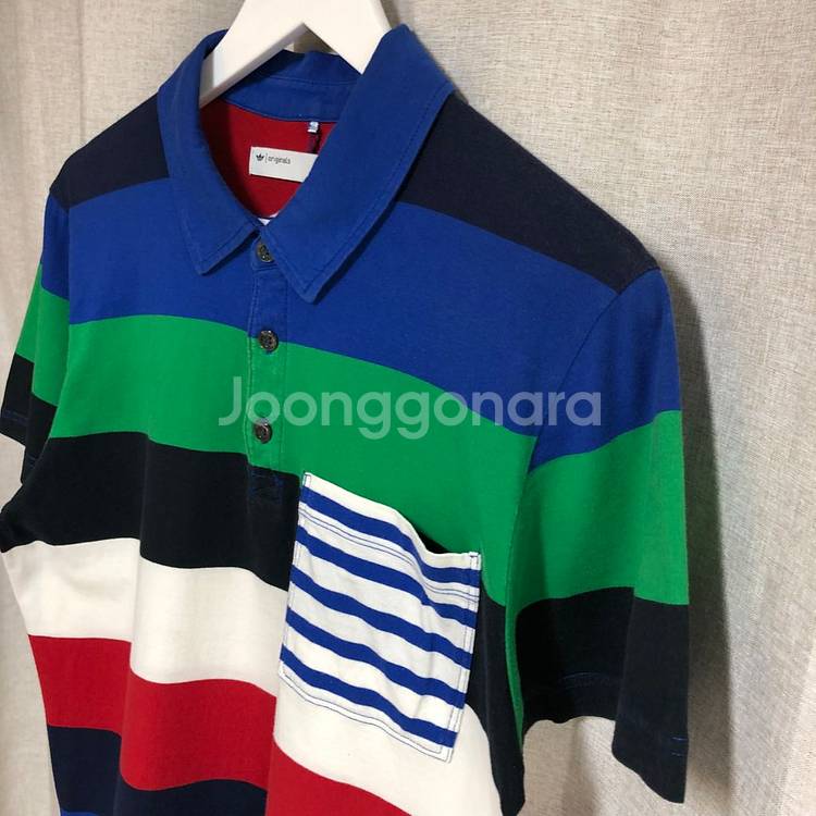 아디다스 오리지널스 멀티컬러 스트라이프 폴로티 100--3
