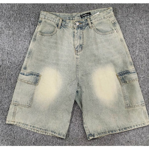 빈티지 워싱 데님 버뮤다 카고 팬츠 반바지 XL