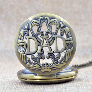 새 오픈형 동색 고급 DAD 회중 시계 앤틱 목걸이