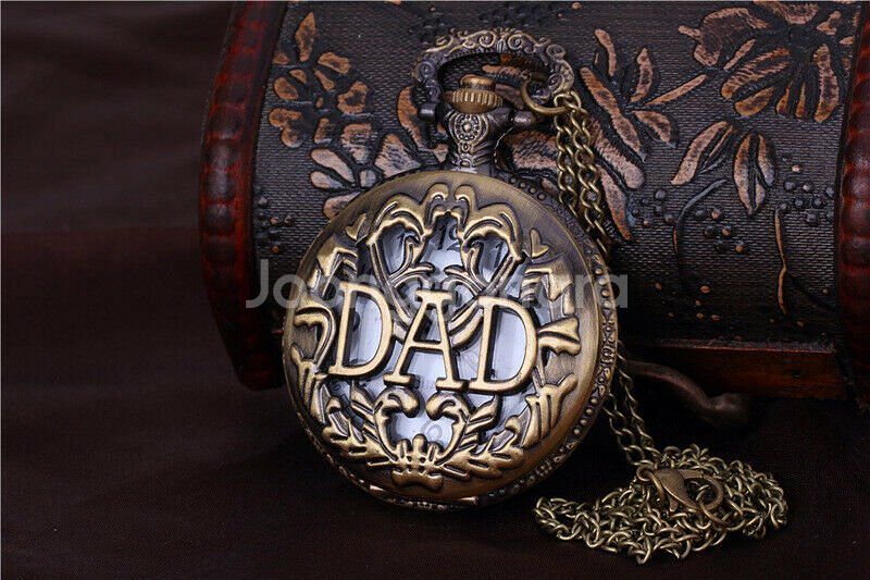 새 오픈형 동색 고급 DAD 회중 시계 앤틱 목걸이--1