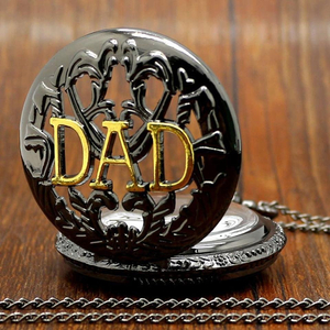 새 검정색 고급 DAD 회중시계 앤틱 목걸이 생일 정품