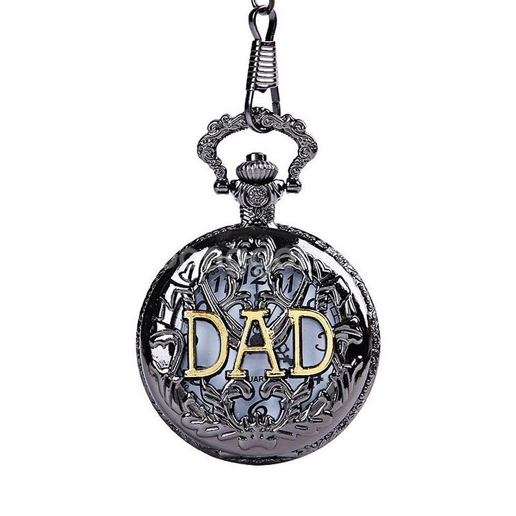 새 검정색 고급 DAD 회중시계 앤틱 목걸이 생일 정품--4