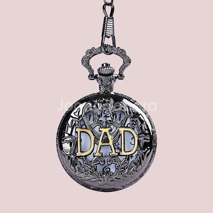 새 검정색 고급 DAD 회중시계 앤틱 목걸이 생일 정품--1