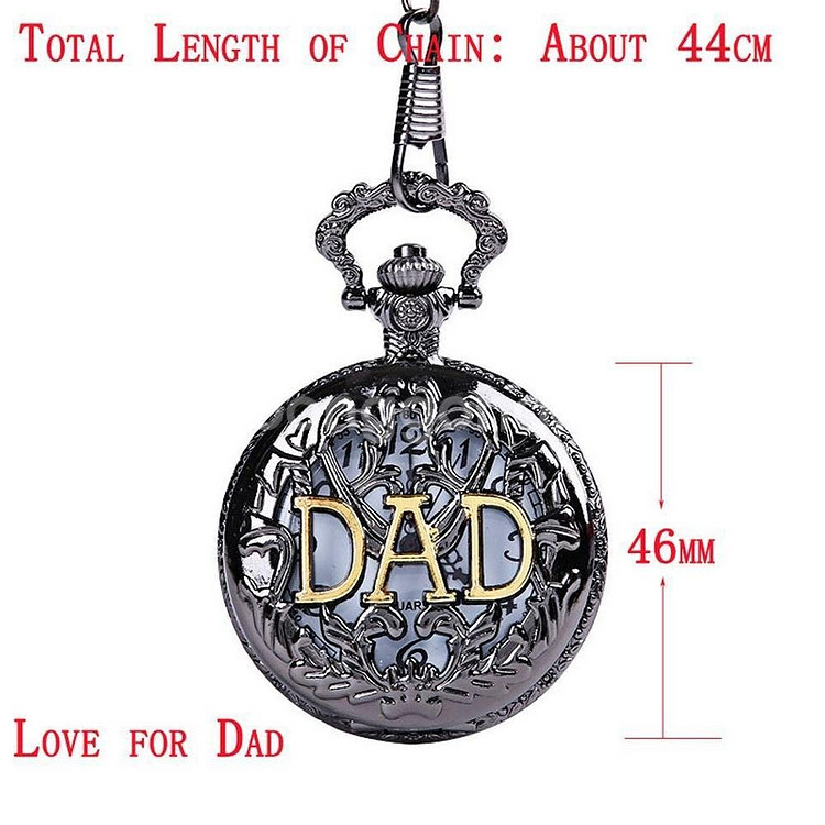 새 검정색 고급 DAD 회중시계 앤틱 목걸이 생일 정품--3