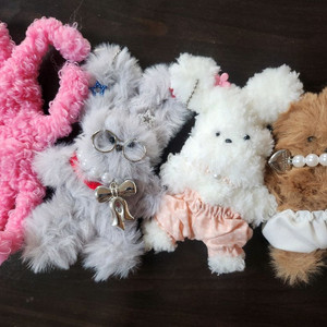 모루인형 키링 가방고리 사진 4개 일괄