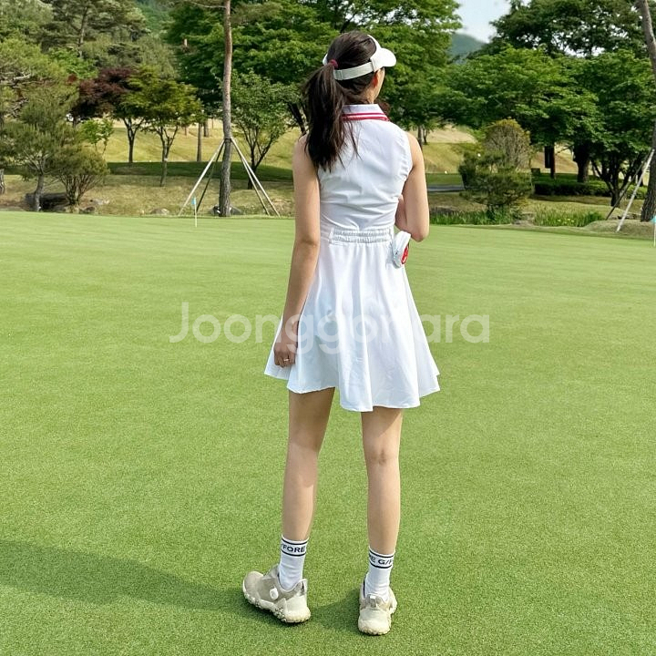 지포어 하이브리드 슬리브리스 드레스--7