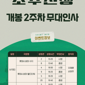 소주전쟁 무대인사 롯데시네마 월드타워 2주차