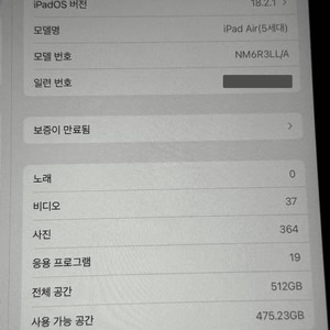 아이패드 에어5 512기가 셀룰러 버전