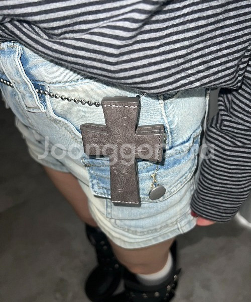 스컬프터 에드하디 크로스 십자가 카드지갑--2