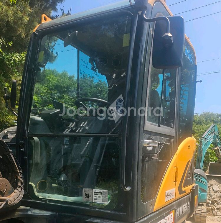 현대 HW65 23년식 집게 더블 타이어 굴삭기--2