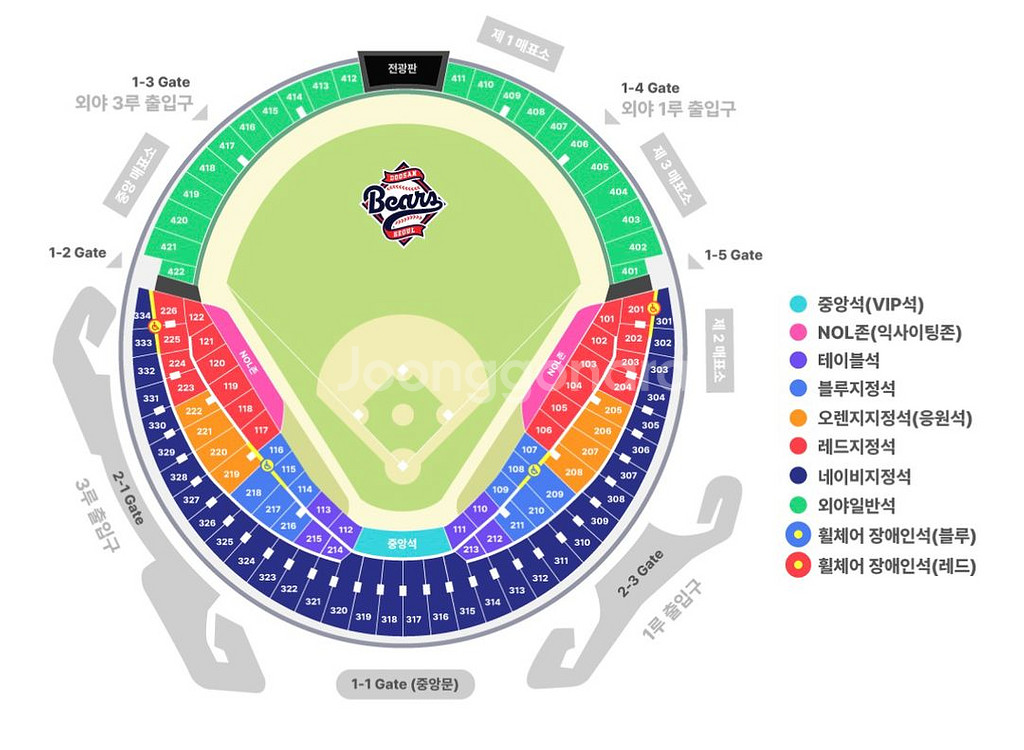 6.7 두산 vs 롯데 중앙네이비 4연석 판매--1