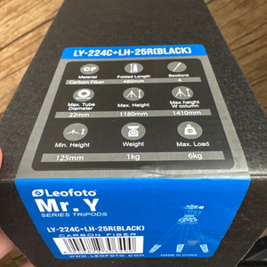 레오포토 LY-224C+LH-25R 삼각대 블랙