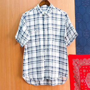 일본판 haversack 하버색 리넨100% 체크남방