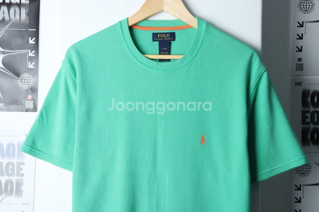 (L-XL) 폴로 랄프로렌 반팔 티셔츠 그린 포니--2