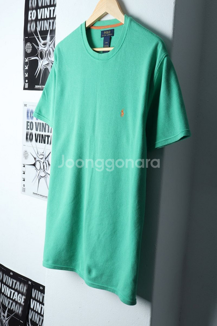 (L-XL) 폴로 랄프로렌 반팔 티셔츠 그린 포니--1