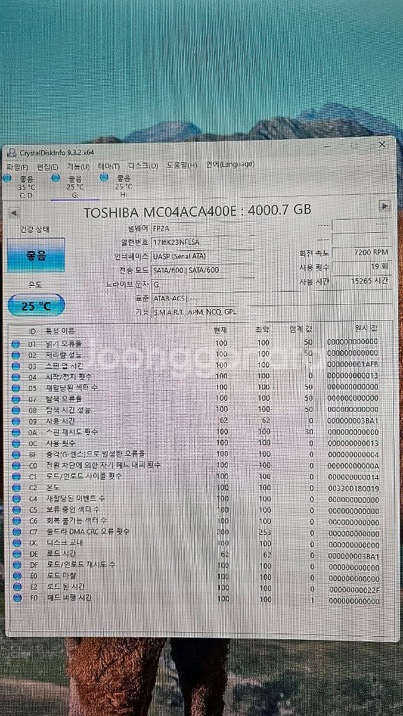 TOSHIBA 4TB HDD 엔터프라이즈 4테라 하드--1
