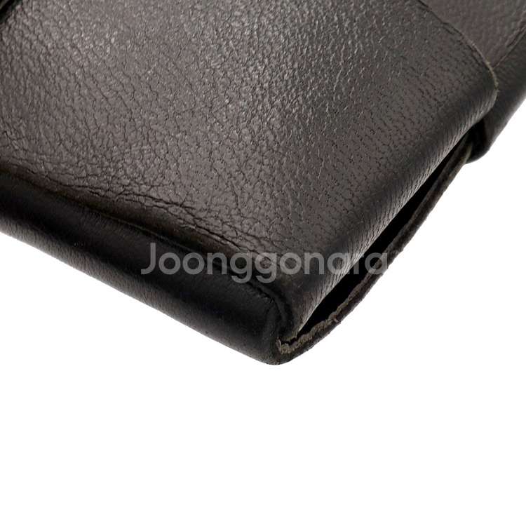 보테가베네타 블랙 인트레치아토 스몰 카세트 플랫 클러치--5