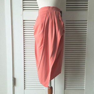 봄/여름용 여성 정장 랩스커트(핑크60+오렌지40)
