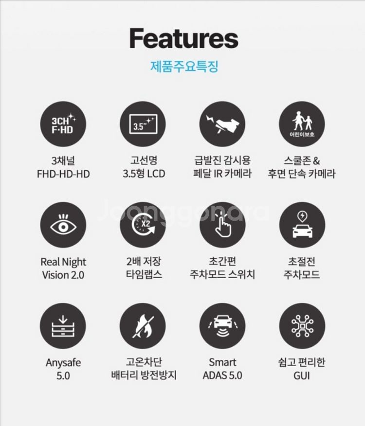 HL만도 Z1000 3채널 블랙박스 128기가--3