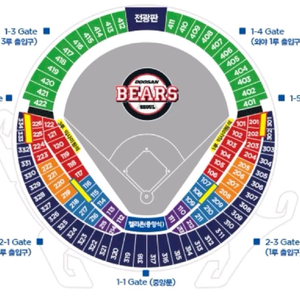 6.5 두산 기아 1루 네이비 303블럭 2/4연석 통
