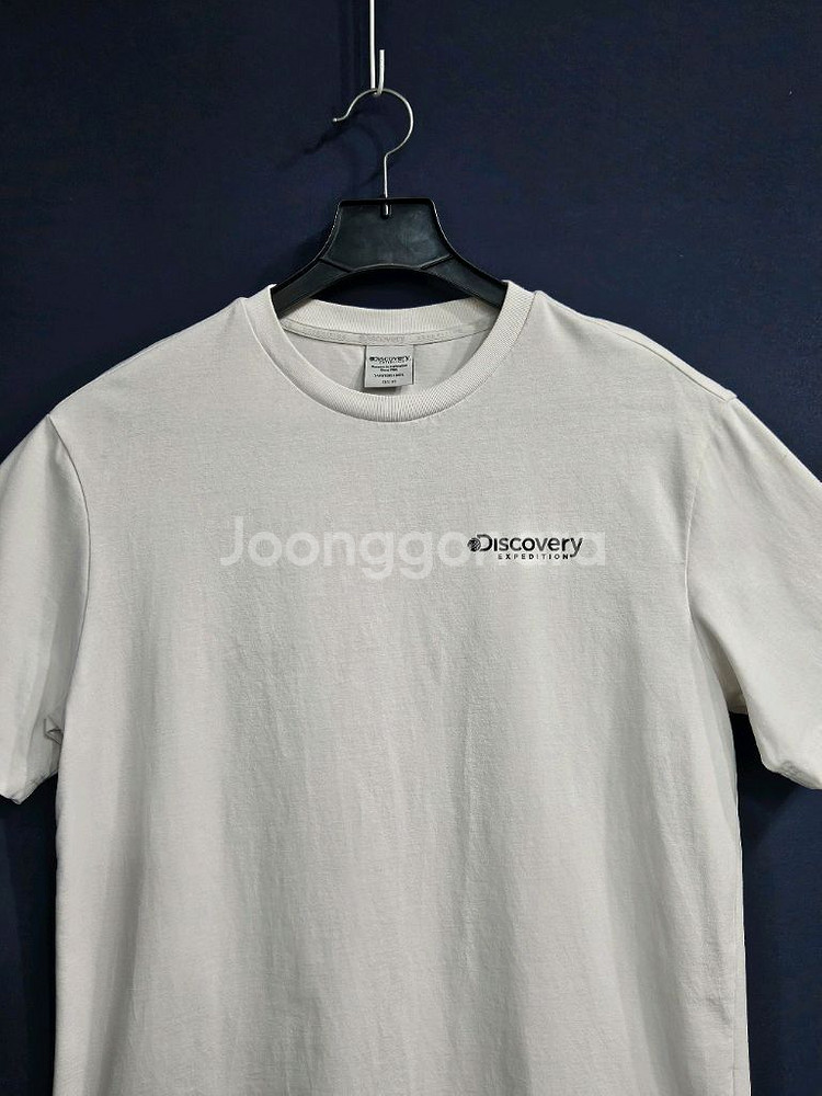 디스커버리 아이보리컬러 남성 오버핏 95 반팔티--5