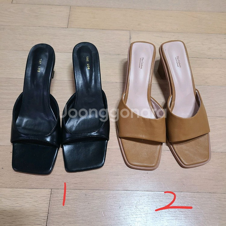 블랙 카멜색 슬리퍼 240~245--0