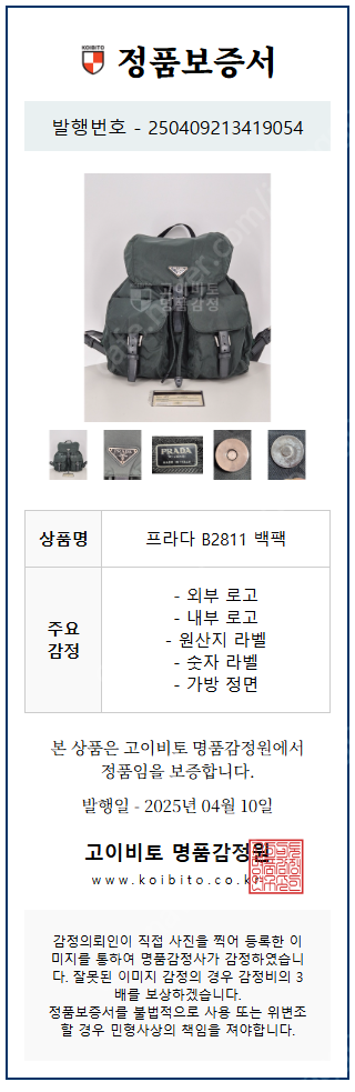 프라다 미디움 나일론 백팩 그린 컬러--9