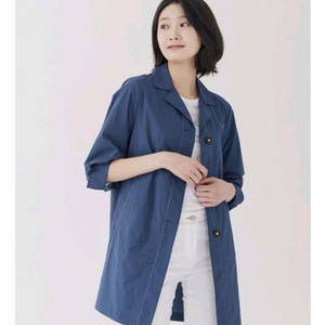 지센 스판 오픈카라 중기장 자켓형 코트