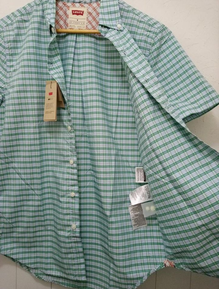 리바이스 반팔 체크 셔츠 M 이미지