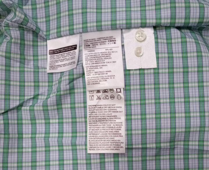 리바이스 반팔 체크 셔츠 M 이미지