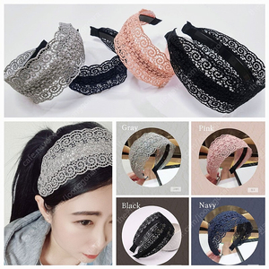 여성 레이스 반다나 넓은머리띠 촬영용 새상품