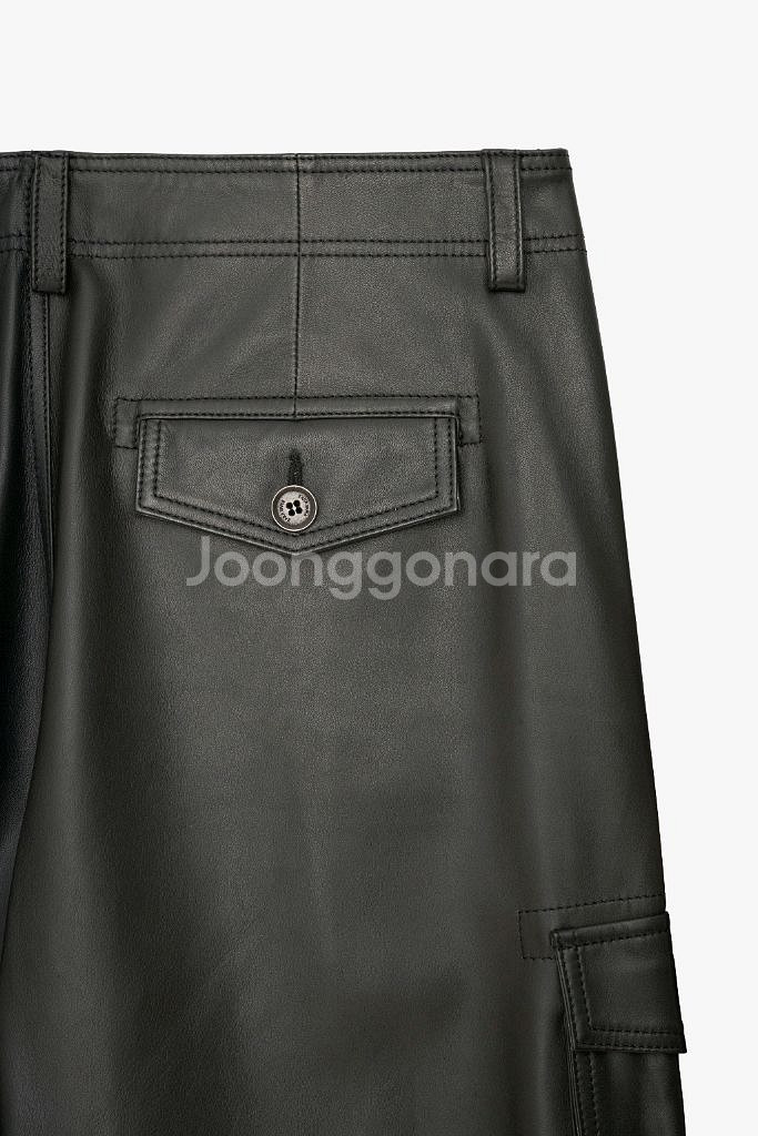 자라 srpls 리얼레더 가죽 바지 천연 양가죽 카고--7
