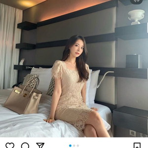 로아르 아옳이 베이지 레이스 원피스